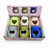 Ceramic Heart Oil Burners Assorted Colours Set of 6