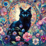 Black Cat Ceramic Coasters With Cork Back Set of 4
