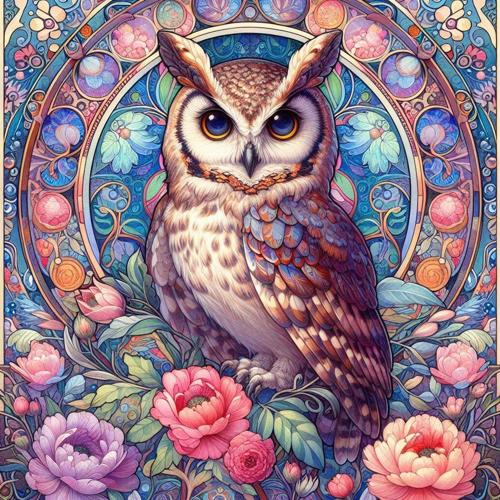 Owl Ceramic Coasters With Cork Back Set of 4