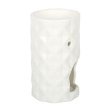 White Geometric Faceted Ceramic Oil Burner 13.5cm