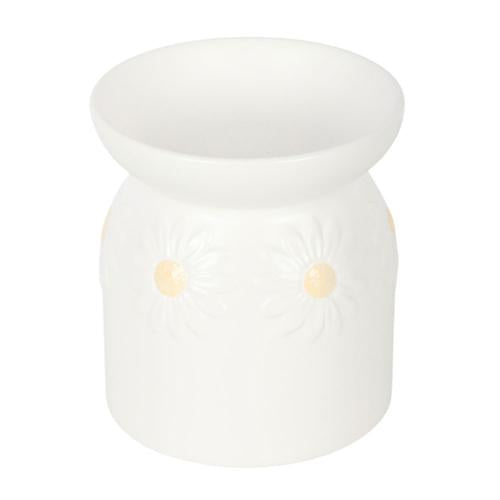 White Daisy Chain Ceramic Oil Burner 12.5cm