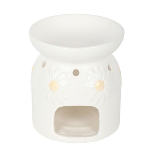 White Daisy Chain Ceramic Oil Burner 12.5cm