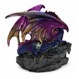 Purple Dragon Treasure Box Polyresin Figurine 22cm
