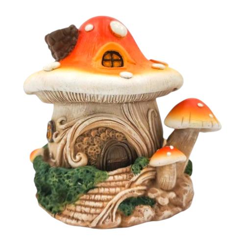 Orange Mushroom Incense Holder 10cm