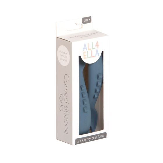 Comfy Grip Silicone Forks 2pk - Slate Blue - All4Ella