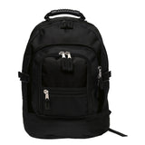 Fugitive Backpack in Black/Black, 36L capacity, durable 600D polyester, heavy-duty zippers, and padded shoulder straps for comfort.