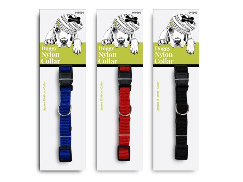 Pet Collar - Max Treats Nylon S Neck 25-40cm (Set of 24 Assorted)