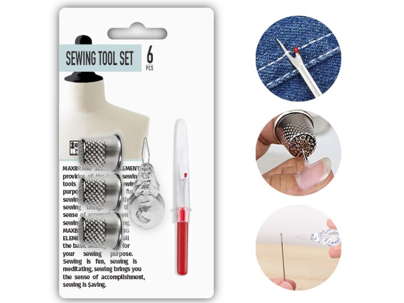 Sewing Tool Set - Thimble x3 Threader x2 Ripper x1 (24 Sets)