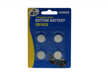 CR1632 button batteries in packs of 4, ideal for watches and devices, ensuring long-lasting power and reliability.