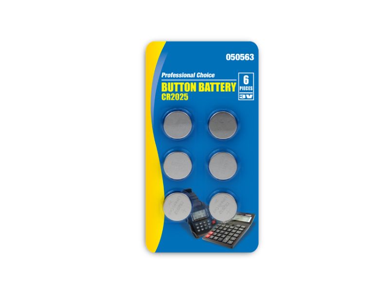 Button Battery - CR2025 6's (48 Packs)