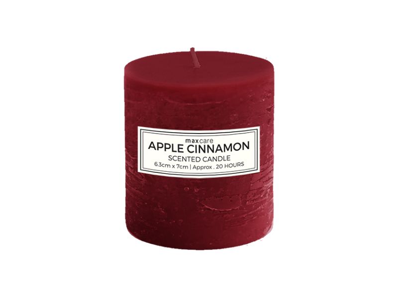 Scented Candles - Rustic Apple Cinnamon 6.3 x 7cm Burgundy (Set of 48)