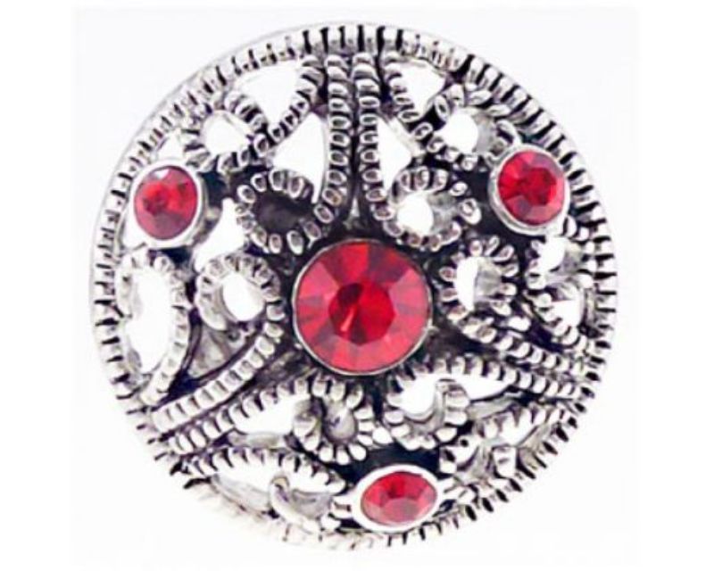 Snaps REDFOX - Ant Slv Curls/Red Diam