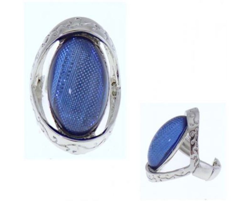 Ring -  Oval/Slver Blue