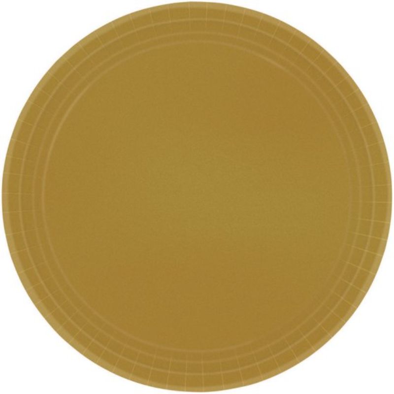 Paper Plates 17cm Round 20CT - Gold  - Pack of 20