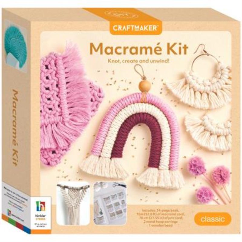 Craft Maker Kit featuring 3 macrame kits, ideal for creating stylish decor with guided projects and quality supplies.