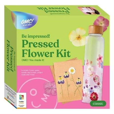 OMC Be Impressed Pressed Flower Kit: Create stunning floral art with a flower press, instructions, and materials for 4 unique projects.