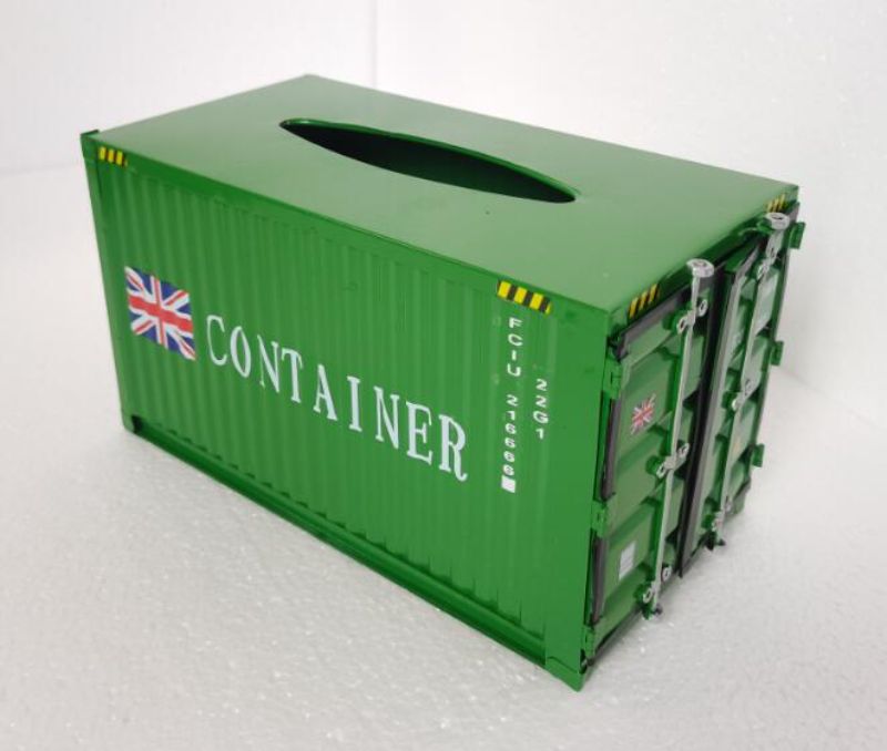 Tissue Box - Shipping Container Green (24cm)