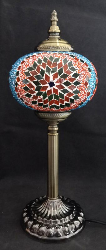 Tall Turkish Mosaic Lamp (47cm) with vibrant colors and intricate patterns, perfect for enhancing home decor and ambiance.