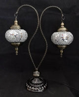Turkish Mosaic Lamp - Double White (51cm)