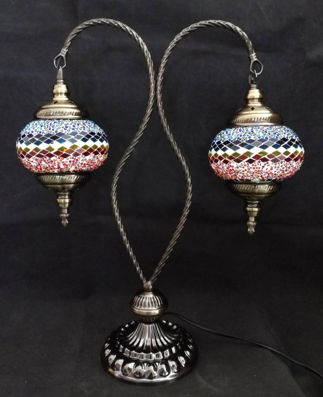 Turkish Mosaic Lamp - Double Multi (51cm)