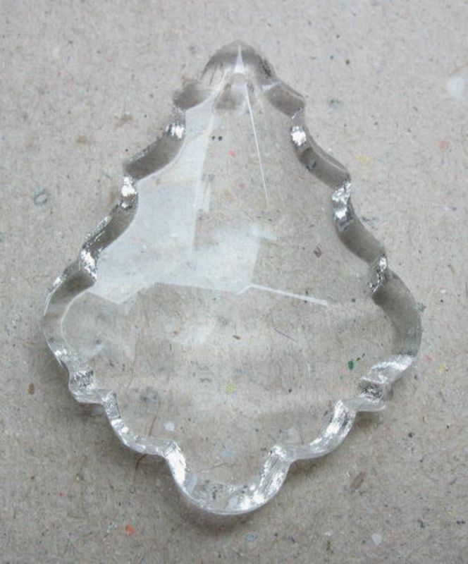 Beads - Glass Pendants - 36x25x12 Ornate Teardrop 1pc  - Set of 3  CLEAR