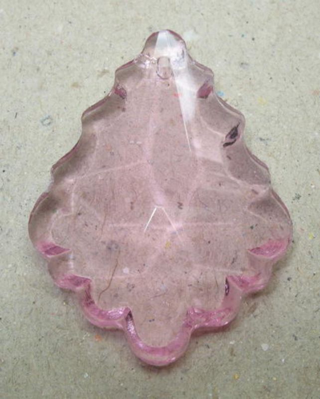 Beads - Glass Pendants - 36x25x12 Ornate Teardrop 1pc  - Set of 3  PINK