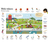 Colorful 60-piece Holdson puzzle teaching young learners M?ori words for places to play, illustrated in M?ori and English.
