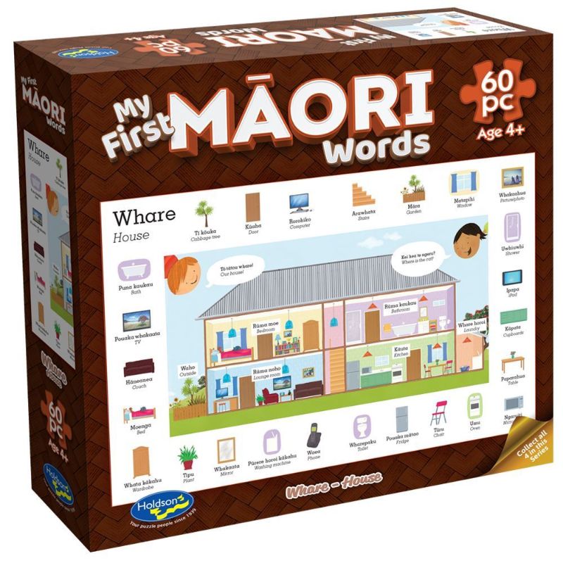 Holdson Puzzle - My First Maori Words, 60pc (Whare - House)