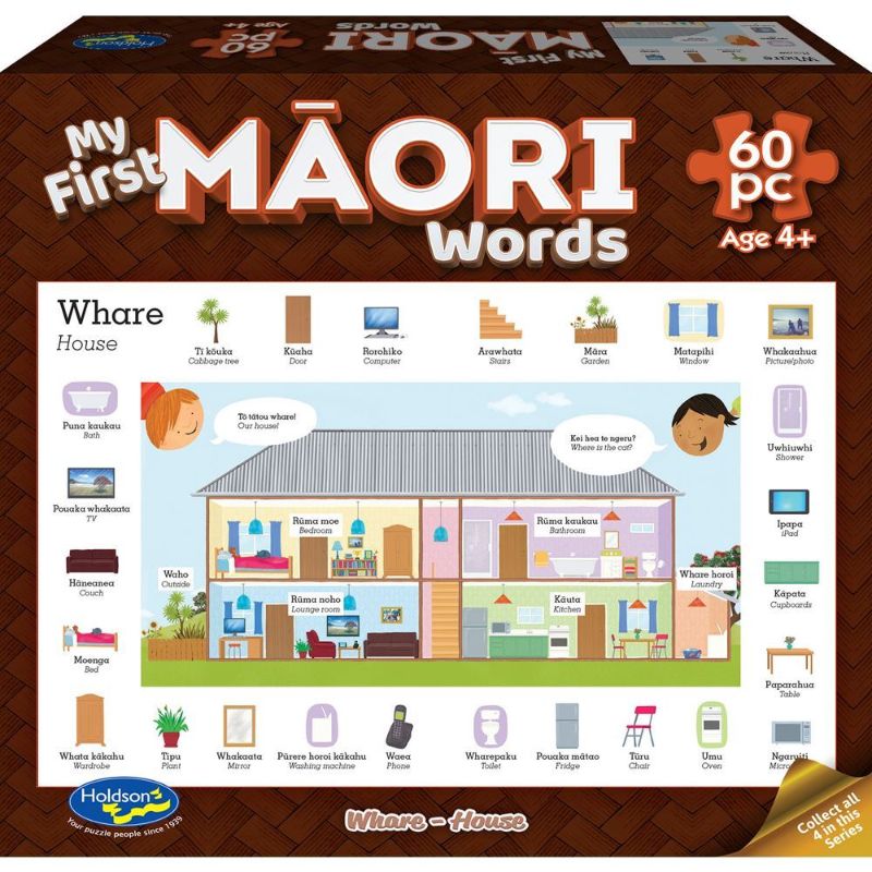 Holdson Puzzle - My First Maori Words, 60pc (Whare - House)