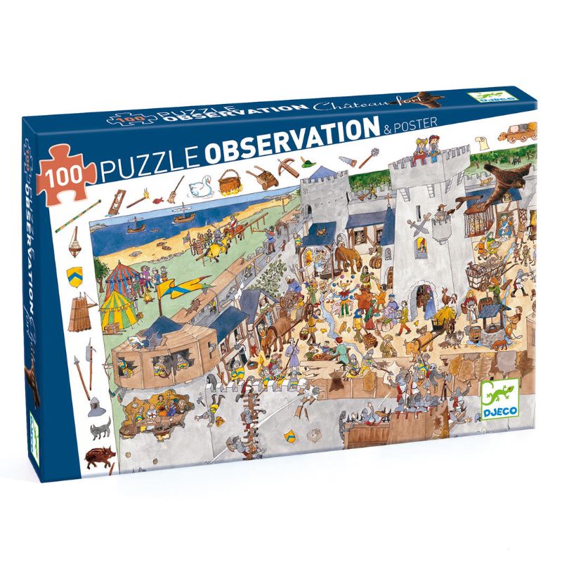 Puzzle - Fortified Castle (100pcs) - Djeco