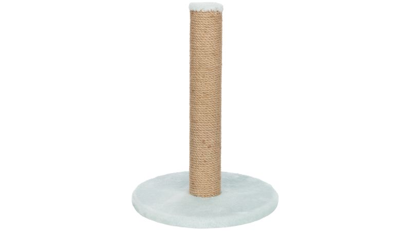 Mint-colored cat scratching post, 42cm tall, perfect for playful kittens and promoting healthy scratching behavior.