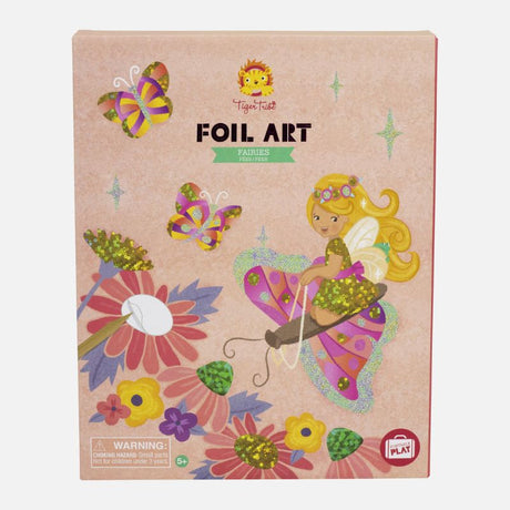 Shimmering Foil Art kit featuring fairies, butterflies, and flowers for creative fun and artistic expression.