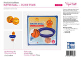 Colorful Bath Ball - Dunk Time by Tiger Tribe for kids, featuring a hoop, mini basketballs, and a storage net for bathtime fun.