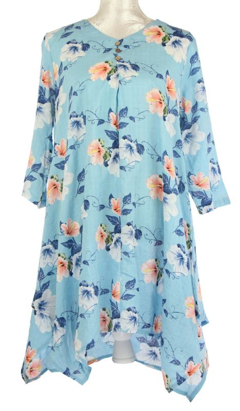 Long Top - Eleanor Floral Blue (Medium)
