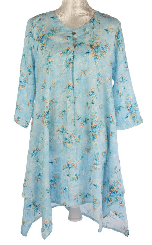 Long Top - Eleanor Small Floral Blue (XL)