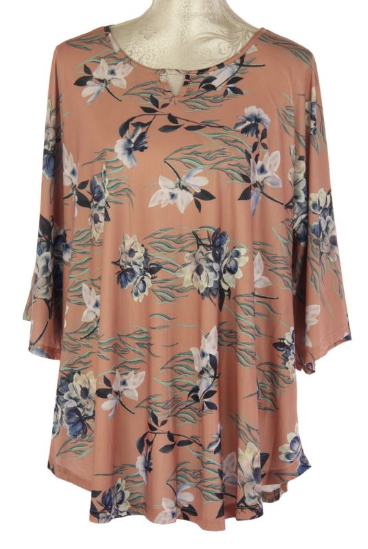 Top - Leah Floral (Peach)