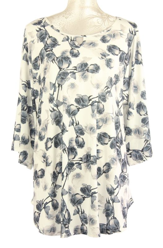 Top - Leah Rose Buds & Butterfly (Grey)