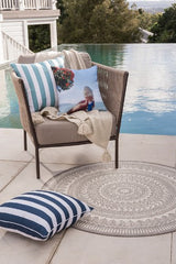 Branch Stripe Cushion - Navy 50x50cm