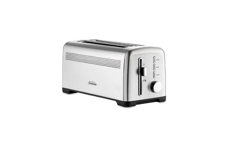 Sleek stainless steel 4-slice toaster with 9 settings and QuickCheck™ for perfect browning without interruption.