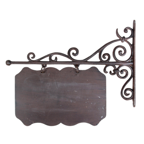 Two assorted large cast iron sign boards (45 x 3 x 38 cm) designed for durable home decor and welcoming guests.