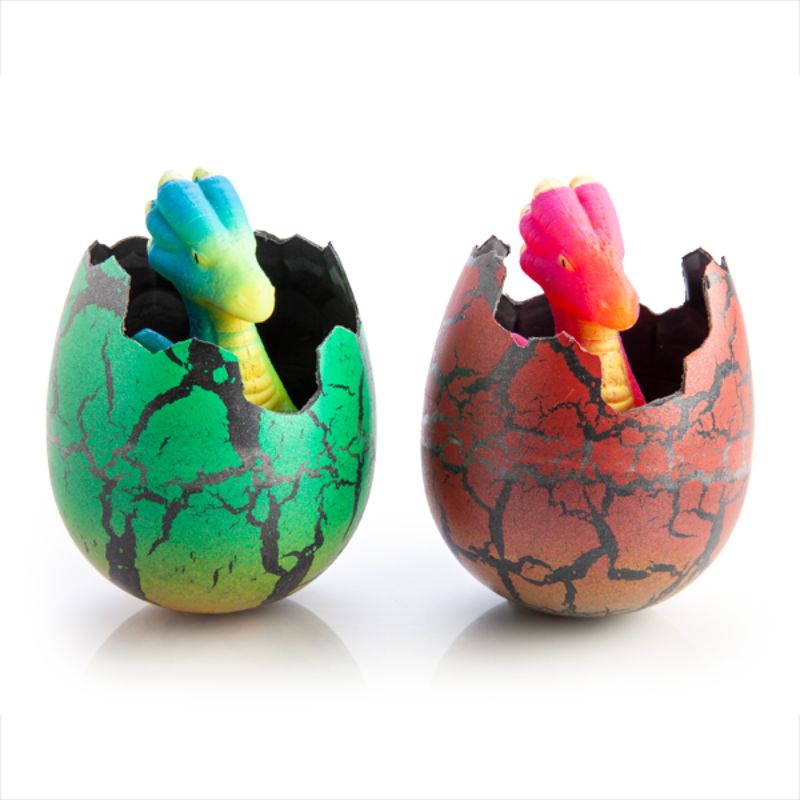 Set of 6 Jumbo Grow Dragon Eggs in vibrant colors, designed for interactive hatching fun and imaginative play.