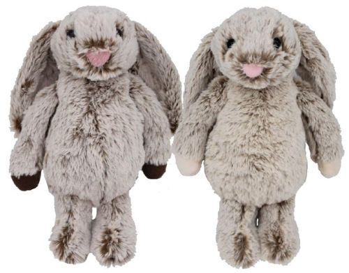 Soft beige and brown plush bunny, 23cm tall, perfect for cuddling and imaginative play for all ages.