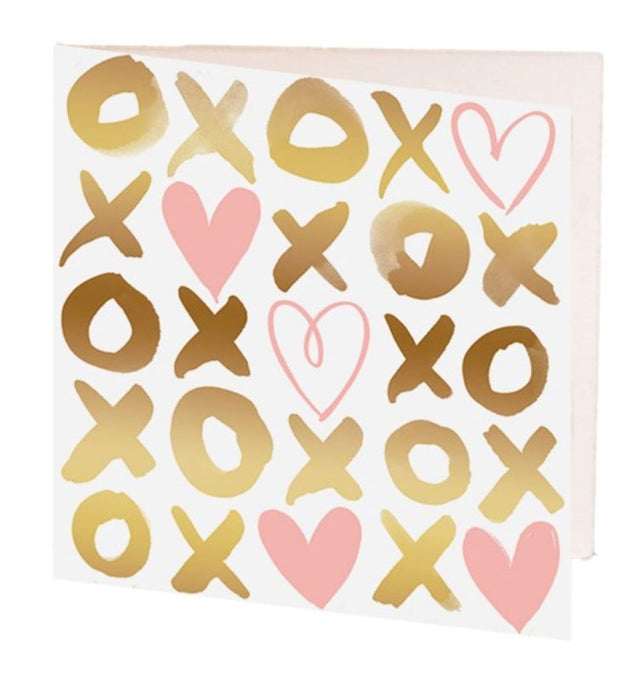 Gift card pack featuring hearts and crosses design, 10 cards, each measuring 7cm x 7cm.