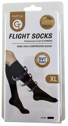 Compression -  FLIGHT SOCKS KNEE HIGH BLACK XL 1PR