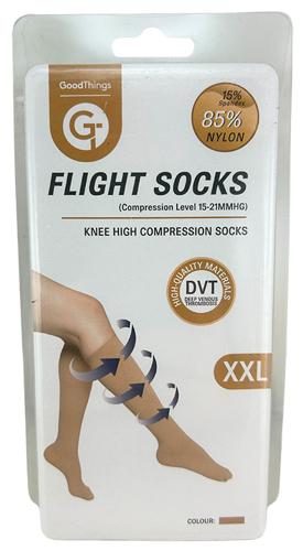 Compression -  FLIGHT SOCKS KNEE HIGH BEIGE XXL 1PR
