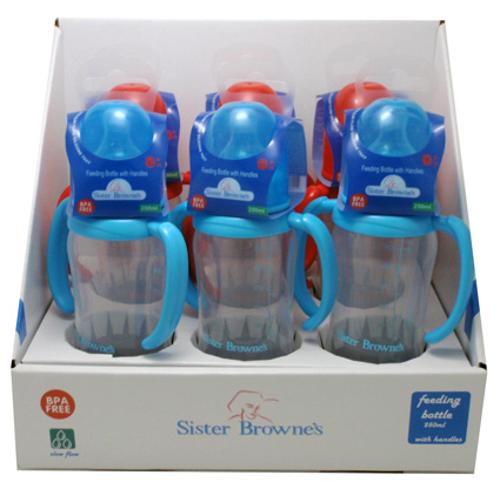 BOTTLE with HANDLES SILCONE TEAT 250ML - 6 Pack Display - Set of  6