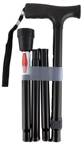 Walking Stick BLACK FLD ADJ SOFTGRIP 83-95CM