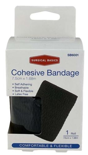 Adhesive Bandage Black 7.5cm X 1.68m Unstretched
