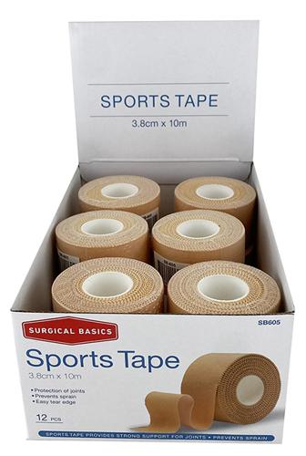 SB Sports Tape Tan 38mm x 10m Set of 12