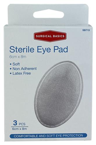 EYE PAD STERILE 6x8CM 3PK